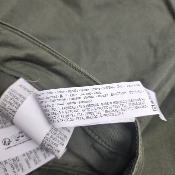 ZARA Army Green Long Cuffed Dressy Pants w/ Pockets Women's Size 4 (36) - Picture 5 of 6